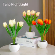 LED Tulip Flower Night Light Flowerpot Potted Plant Landscape