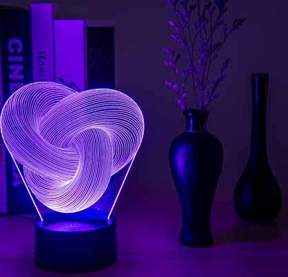 Twist Abstract LED 3D Night Light Touch Colorful Table Lamp