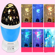 LED Projector USB Starry Sky Night Light Rotating Bedside Table Lamp