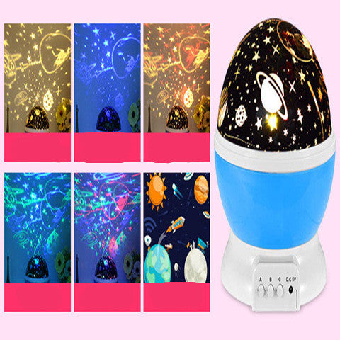 LED Projector USB Starry Sky Night Light Rotating Bedside Table Lamp