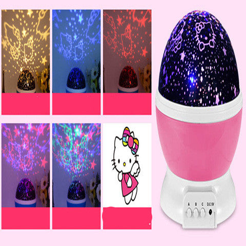 LED Projector USB Starry Sky Night Light Rotating Bedside Table Lamp