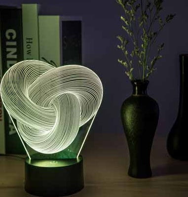 Twist Abstract LED 3D Night Light Touch Colorful Table Lamp