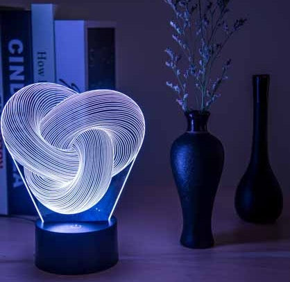 Twist Abstract LED 3D Night Light Touch Colorful Table Lamp