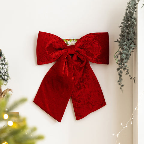 Christmas Decorations 60cm Red Lint Bowknot Christmas Accessories