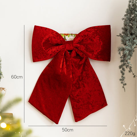 Christmas Decorations 60cm Red Lint Bowknot Christmas Accessories