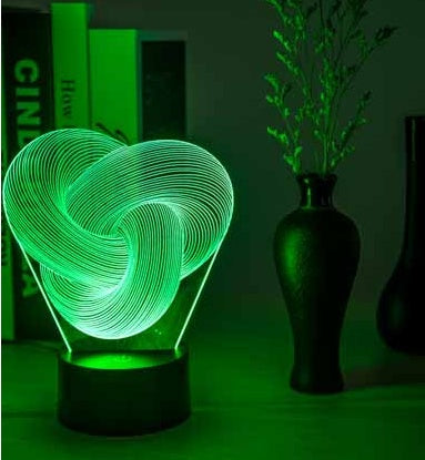 Twist Abstract LED 3D Night Light Touch Colorful Table Lamp