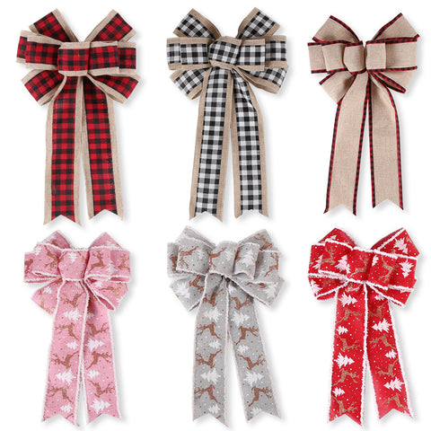 Christmas Tree Decoration Accessories Ribbon Bow Pendant
