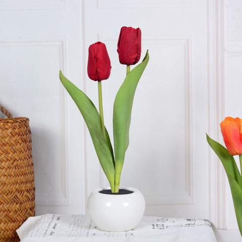 LED Tulip Flower Night Light Flowerpot Potted Plant Landscape