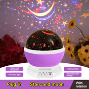 LED Projector USB Starry Sky Night Light Rotating Bedside Table Lamp