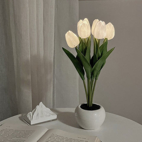 LED Tulip Flower Night Light Flowerpot Potted Plant Landscape