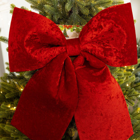 Christmas Decorations 60cm Red Lint Bowknot Christmas Accessories
